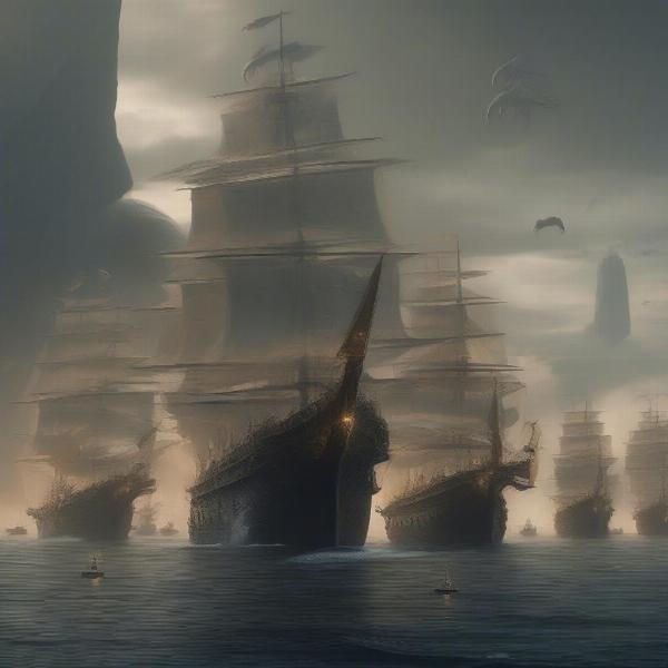 Velaryon fleet dominating Blackwater Bay