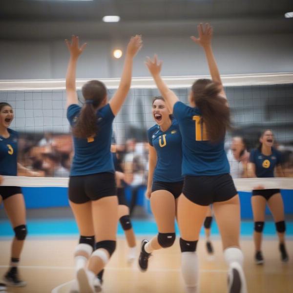Volleyball Match Point Celebration