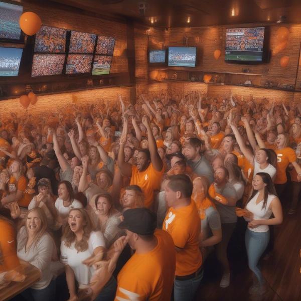 Vols Fans Cheering at a Sports Bar