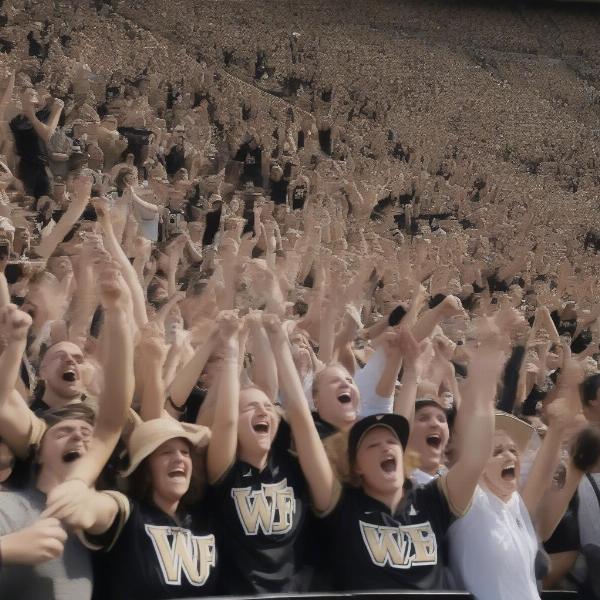Wake Forest Fans Celebrating in the Stadium