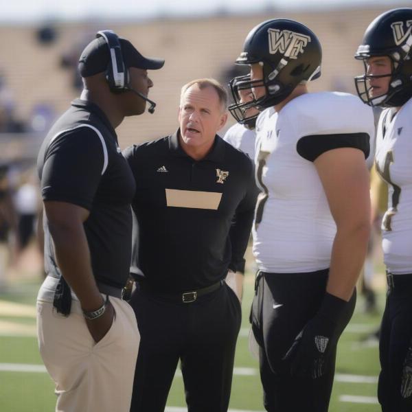 Wake Forest Coach Discussing Strategy