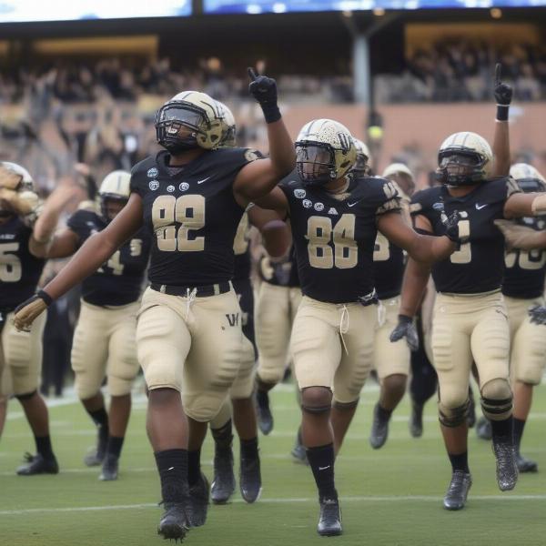Wake Forest Football Team Celebrates a Victory