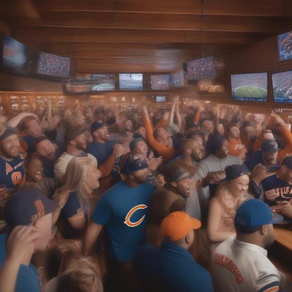 Watching Chicago Bears Game at Sports Bar