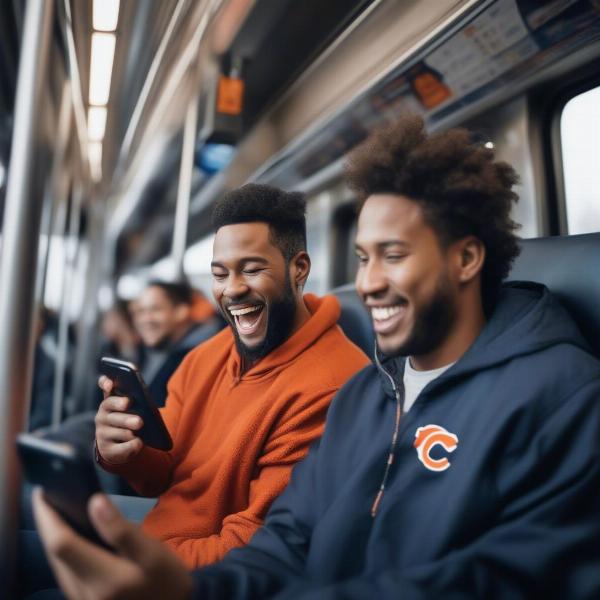 Watching Chicago Bears Game on Mobile Device