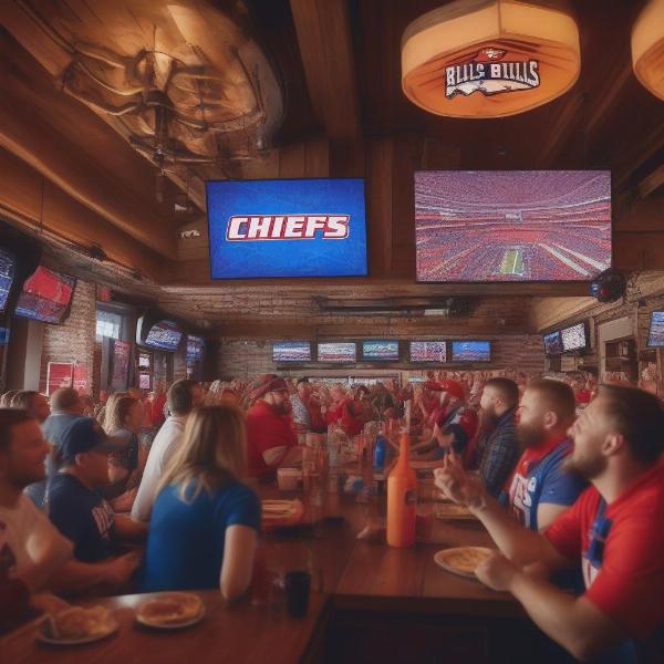 Watching the Chiefs Bills Game at a Sports Bar