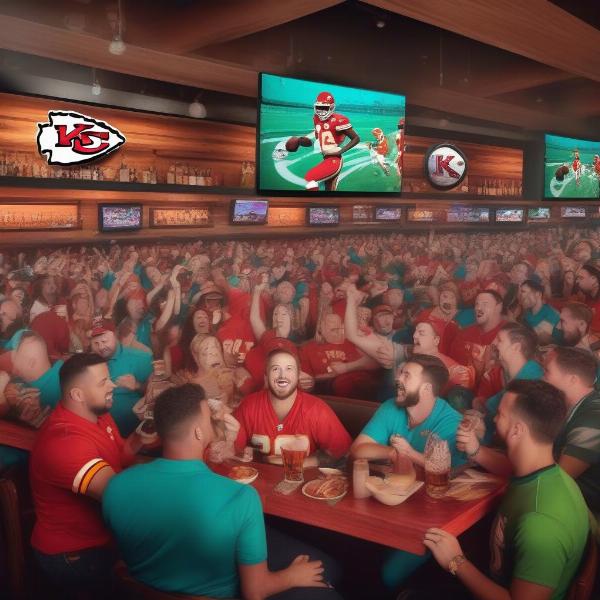 Watching the Chiefs vs. Dolphins Game at a Sports Bar