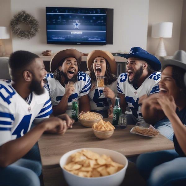 Watching Dallas Cowboys Game with Friends