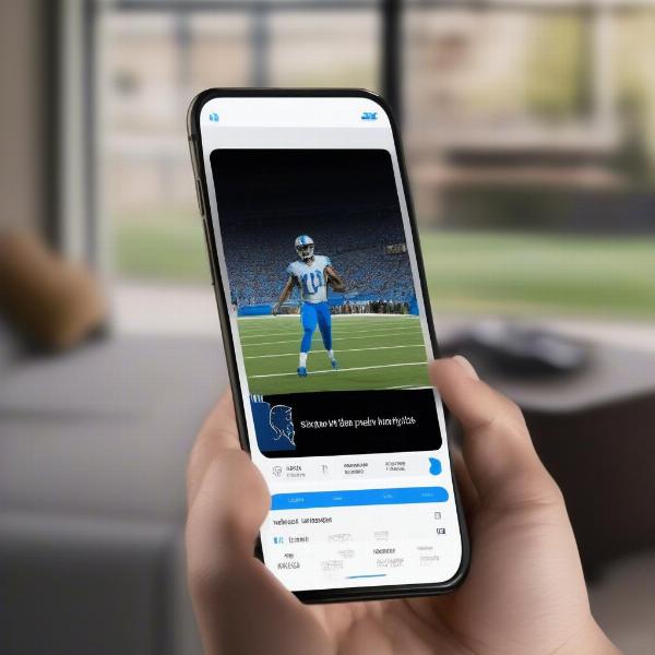 Watching Detroit Lions Game on Mobile Device