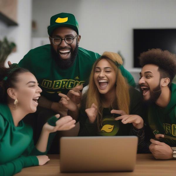 Watching Oregon Ducks game online with friends