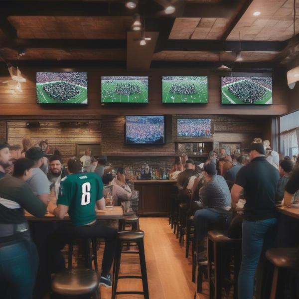 Watching Eagles Game at a Sports Bar