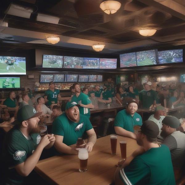 Watching Eagles Game at a Sports Bar