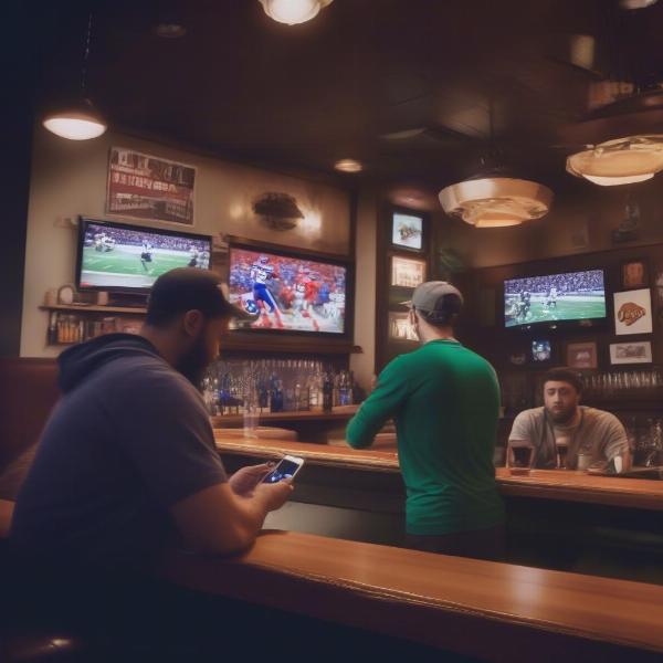 Watching the Eagles Giants Game on Mobile