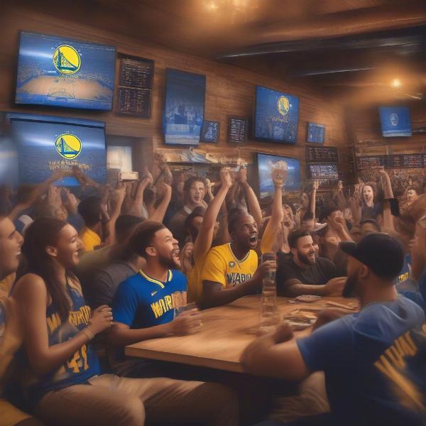 Watching Golden State Warriors at a Sports Bar