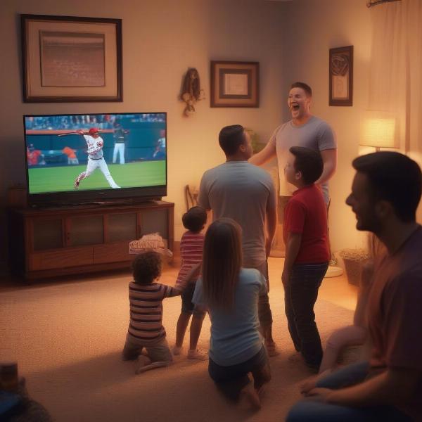 Watching the Guardians Game on Television