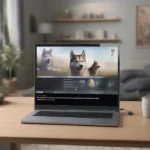Watching Huskies Game on Laptop