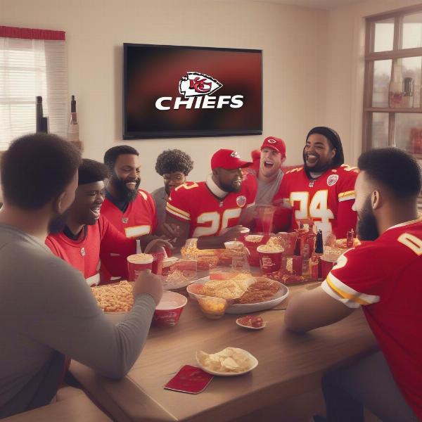 Watching Kansas City Chiefs Game with Friends