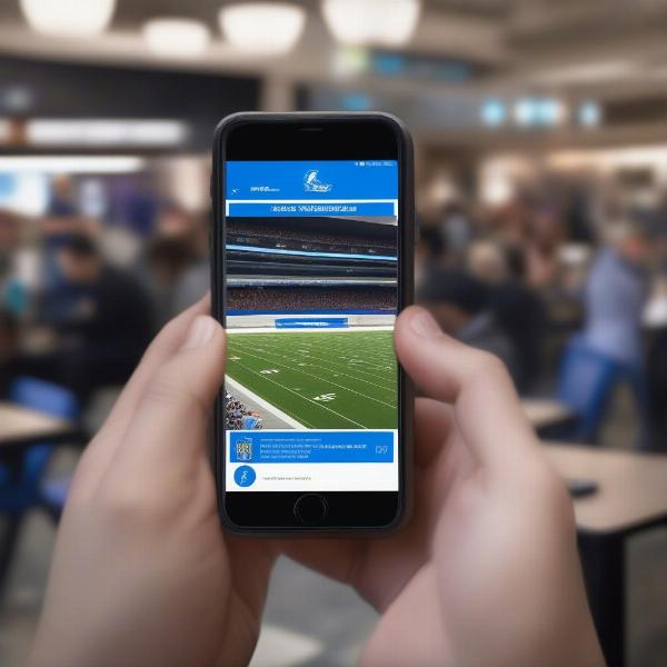 Watching Detroit Lions Game on Mobile Phone