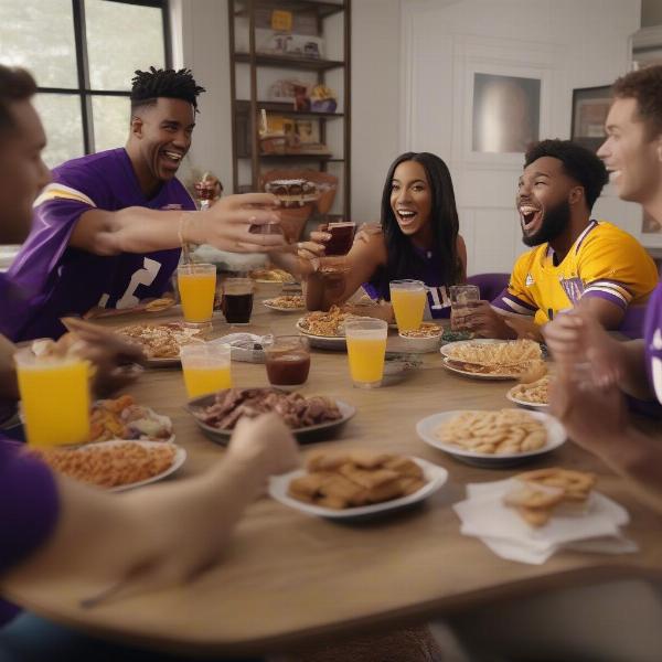 Fans Watching the LSU Alabama Game Together