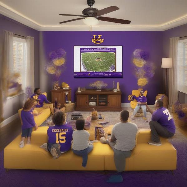 Watching LSU Game on Television