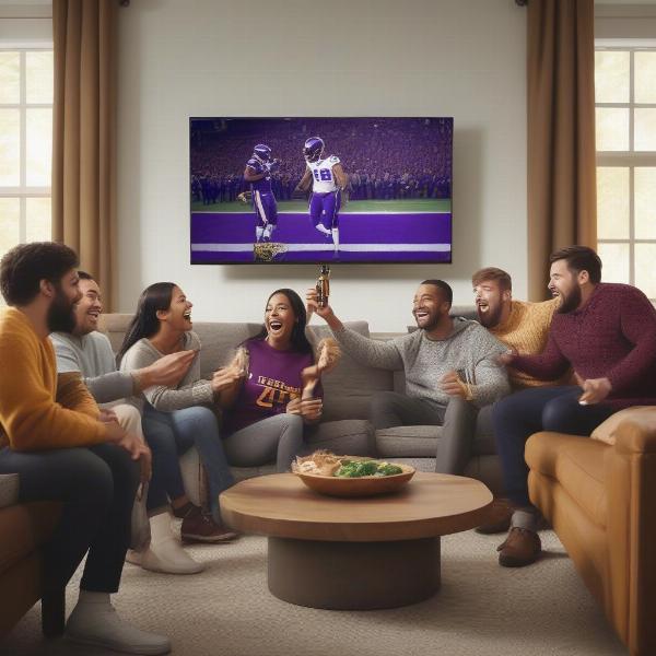 Watching Minnesota Vikings Game with Friends