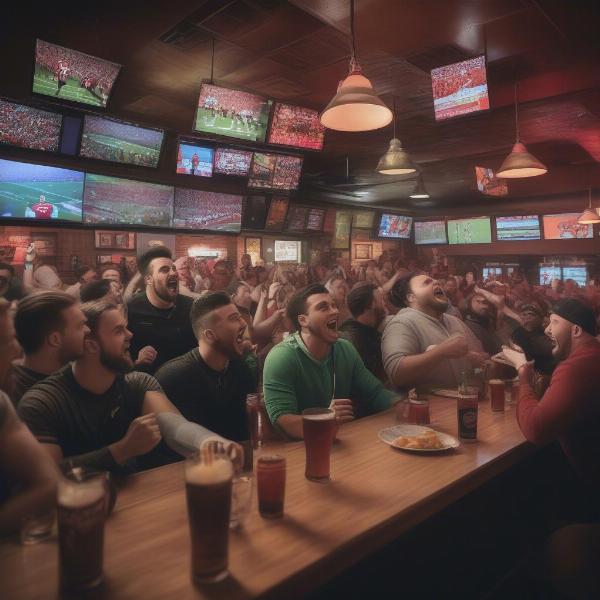Watching the National Championship Game at a Crowded Sports Bar