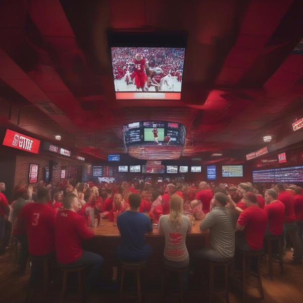 Watching NC State Game at a Sports Bar