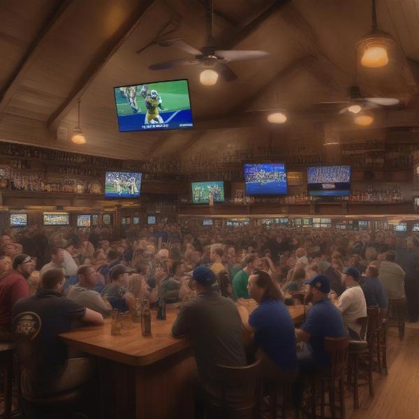 Watching Notre Dame Game in Sports Bar