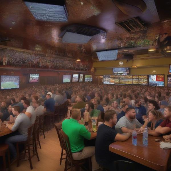 Watching Notre Dame USC Game at a Sports Bar
