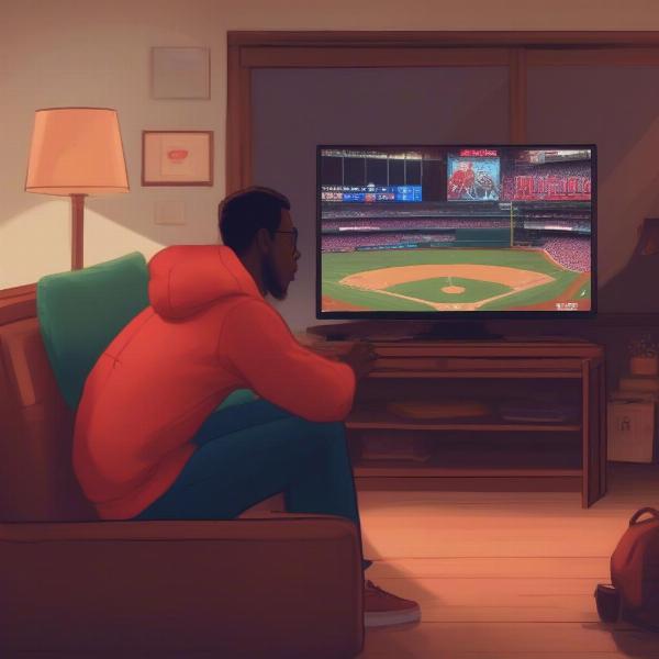Watching Phillies Game on Laptop