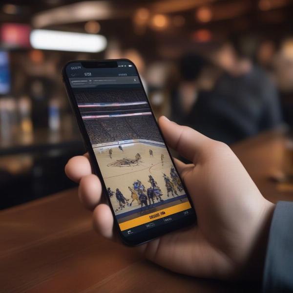 Watching Predators Game on Mobile Phone