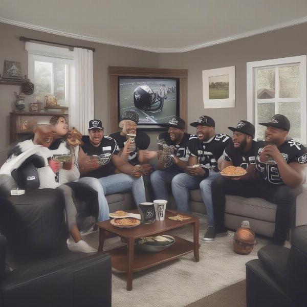 Watching Raiders Game with Friends