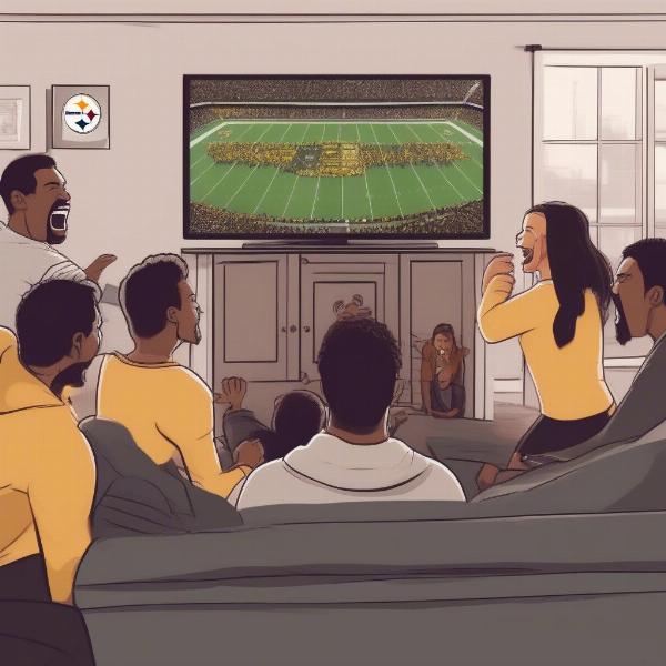 Watching Steelers Game with Friends