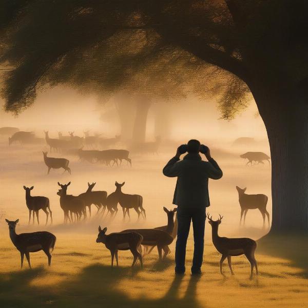 Watching Wild Game at Dawn