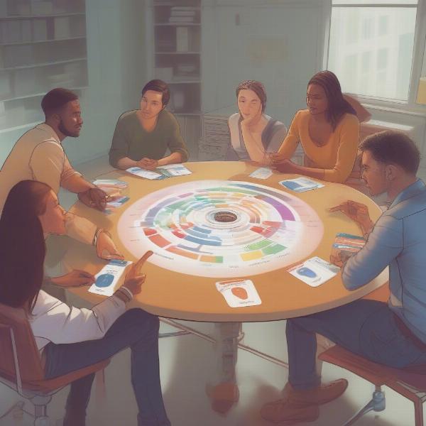 Team Discussing Clue in Wavelength