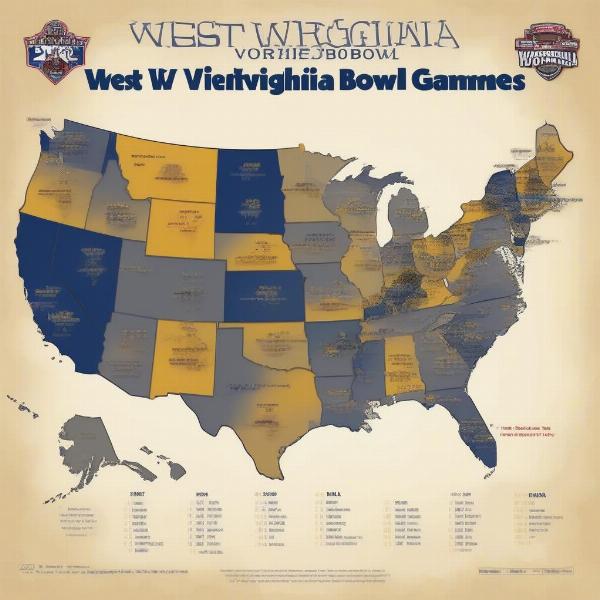 West Virginia Bowl Game Location Map