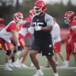 Will Taylor practicing with the Kansas City Chiefs