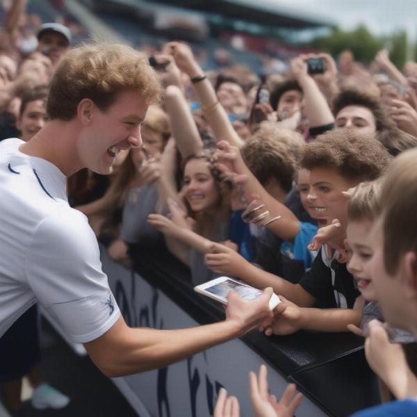 Will Taylor Interacting with Fans at a Previous Game