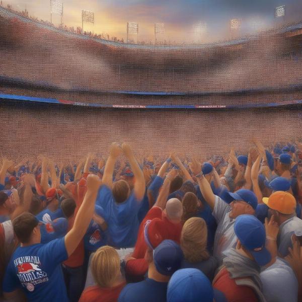 World Series Fans Celebrating a Home Run