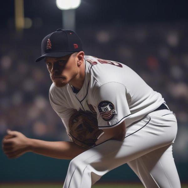 World Series Pitcher Throwing Image