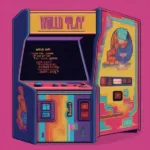 Retro Arcade Game GIF Showing "Would You Like To Play a Game" Prompt