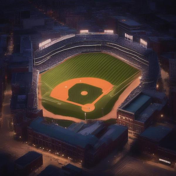Wrigley Field Illuminated for a Night Game