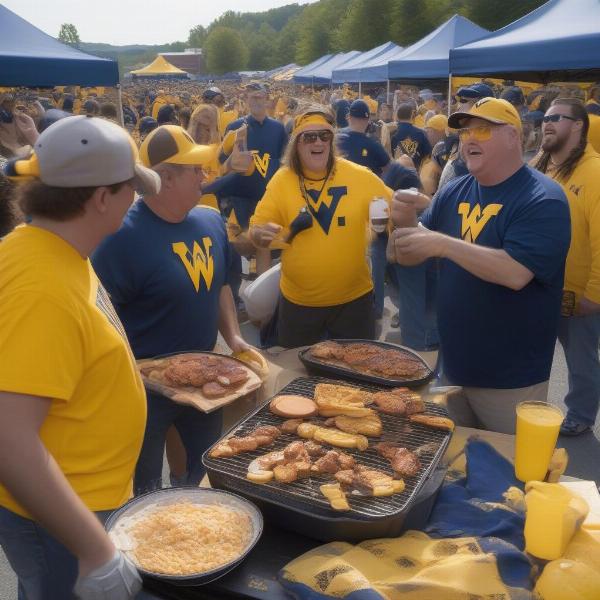 WVU Fans Tailgating Before a Saturday Game